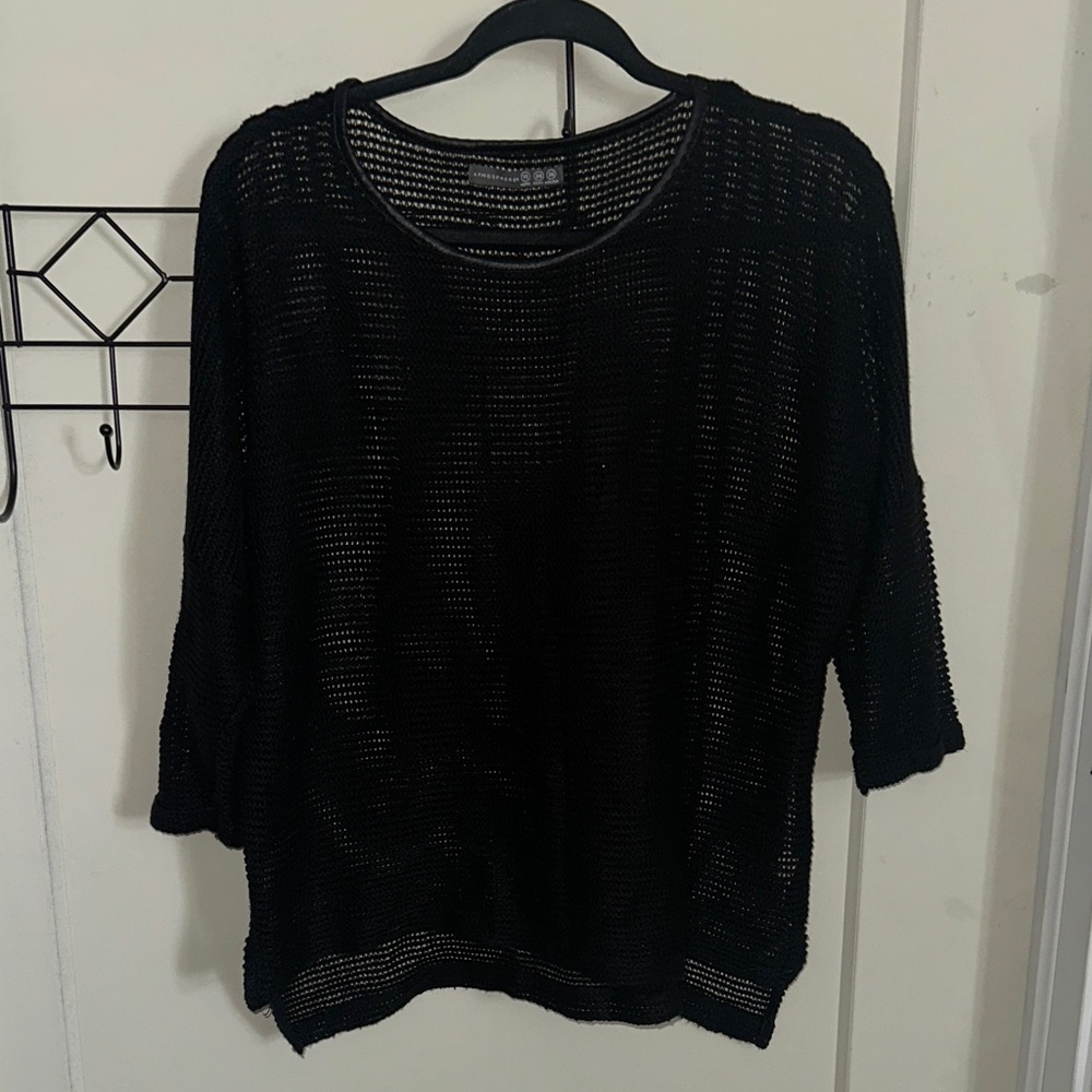 Atmosphere Elegant Black Knit Blouse Size 10